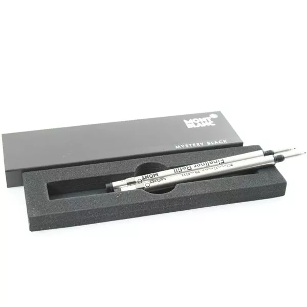Montblanc  Fineliner  Mystery Black  Broad Pt New In Box 128247        2 Refills