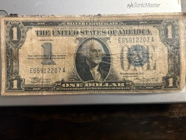 1934 silver certificate large print