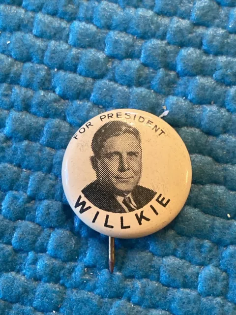 Wendell Willkie Presidential Campaign 1940 Vintage Pinback With Photo On Pin