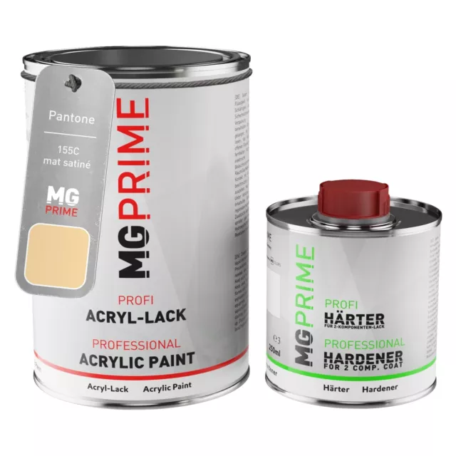 Pantone 155C Orange Beige mat satiné peinture acrylique 1,5L durcisseur y.c.