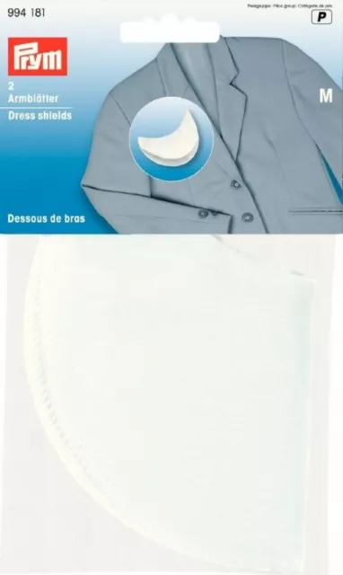 Prym Value Cotton Dress Shields White - Medium - per pack of 2