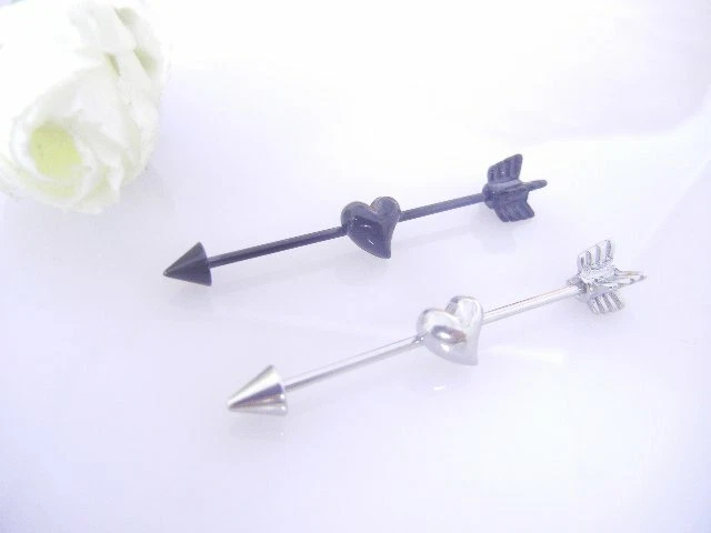 50pcs 16gx35m Surgical Steel Straight  Barbell Ear Industrial Scaffold Bar Arrow