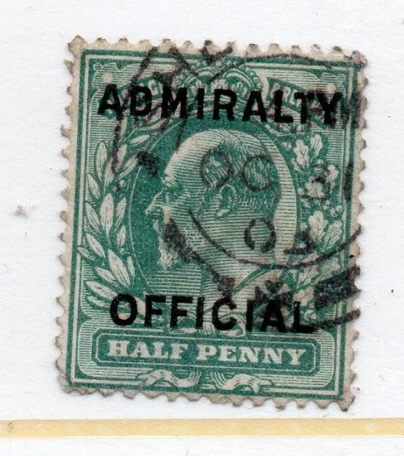 SGO107 1/2d Blue-Green Type 011 overprinted 'Admiralty Official S/Used CAT £28++