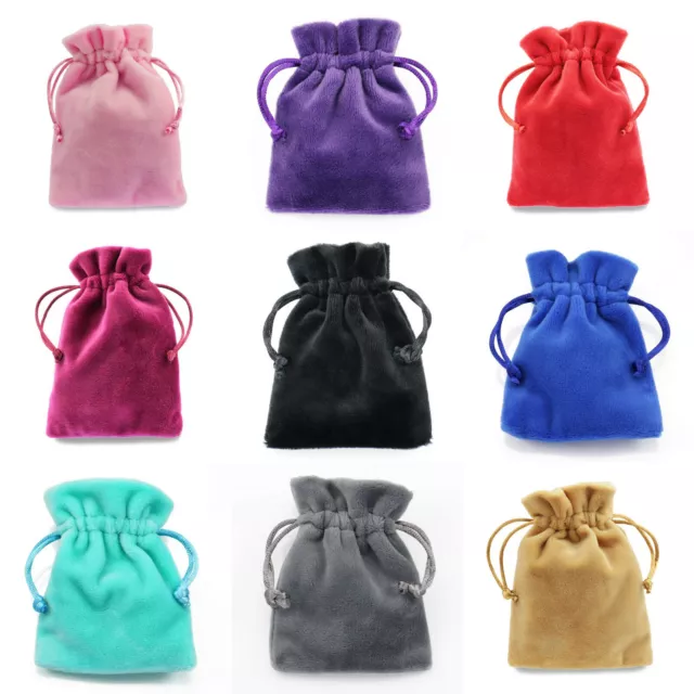 Velvet Jewellery Gift Bags Drawstring Pouches Thick Soft Wholesale 10x14cm