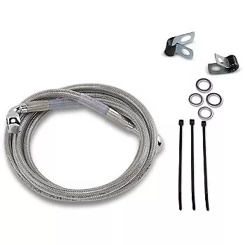 Drag Specialties Extended Length Stainless Steel Front Brake Line Kit +4"