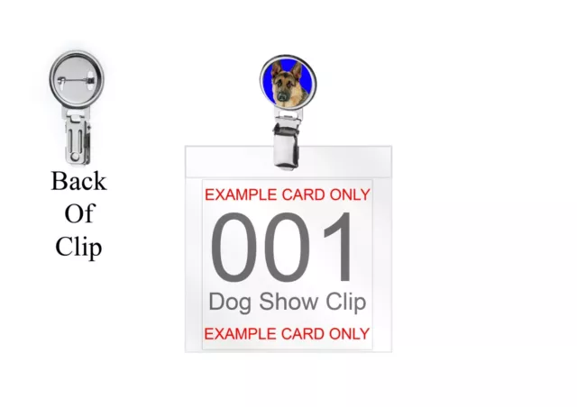 German Shepherd codez5 DOME on a Dog Show Ring Clip and Number Card Holder