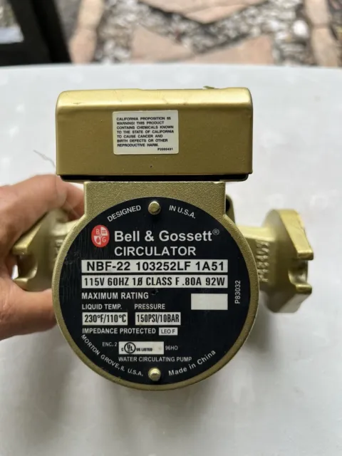 BELL & GOSSET Circulator Pump NBF22 103252LF Bronze Fox