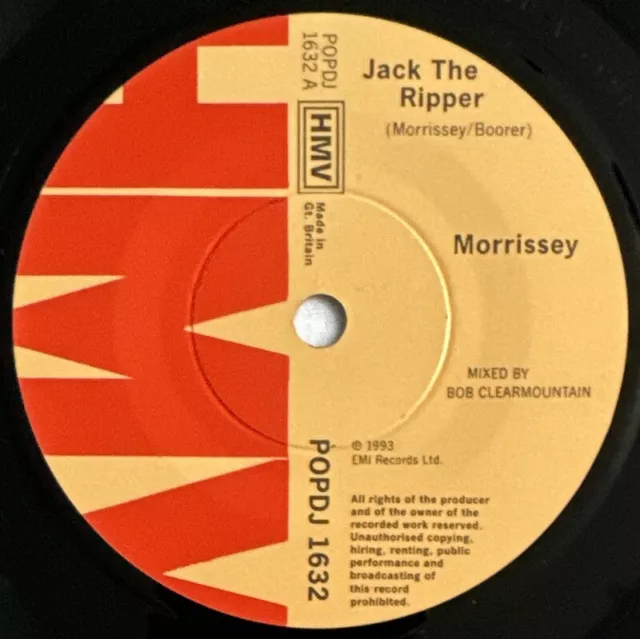 Morrissey -Jack The Ripper- Rare Promo 7” + Picture Sleeve -The Smiths (Vinyl) 2