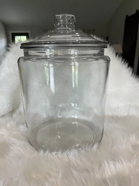 Vintage Farmhouse Penny Glass 2 Gallon Canister Jar