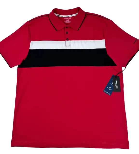NEW! MEN'S KENNETH Cole Short Sleeve Classic Fit Polo Shirt Red Size X ...