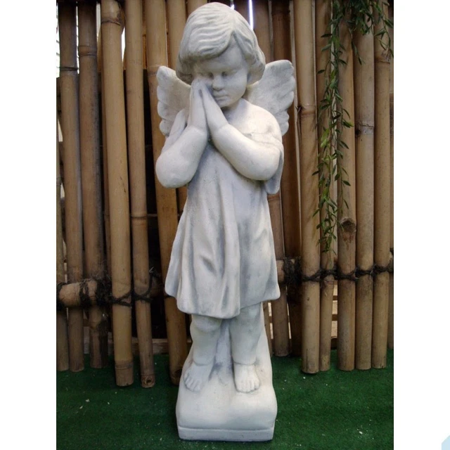 Rezando Ángel Escultura De Hormigón Figura Jardín Resistente Heladas Neu PO-499