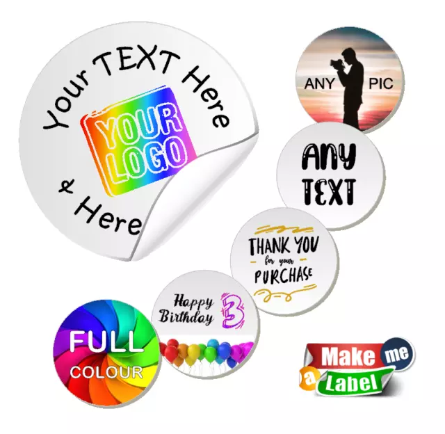 ROUND Custom Printed Sticker Labels - Personalised LOGO - ULTRA PREMIUM GLOSS