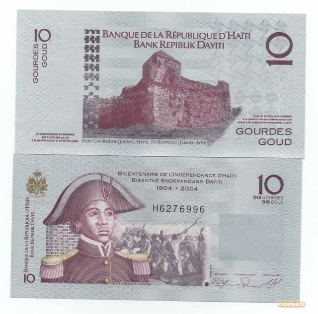 Haiti 10 Gourdes 2004 Pick 272 Unc