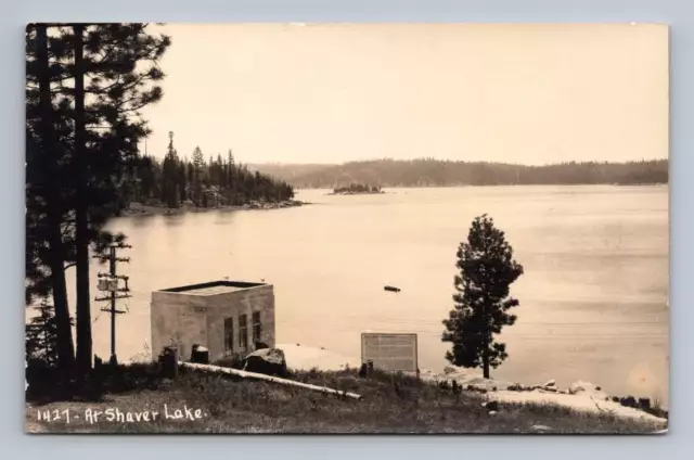 Shaver Lake California w Power House RPPC Antique Robert Parker Photo 1930s