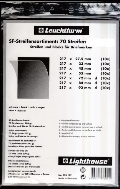 Leuchturm SF-SORTIMENT 70 STREIFEN  schwarz in 7 verschiedenen Größen siehe Bild