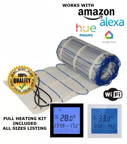 Electric underfloor heating mat kit 200W/m2 All Sizes in this Listing (ULTRA)