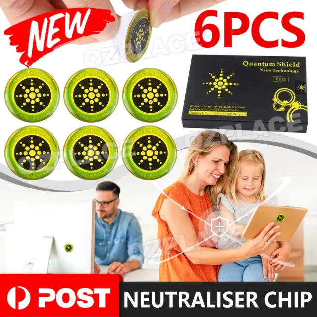 6pcs Anti Radiation Quantum Shield EMF Protection Neutraliser Chip Stickers Box