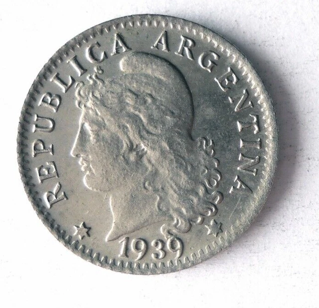 1939 ARGENTINA 5 CENTAVOS - Excellent Vintage Coin - FREE SHIP - Bin #158