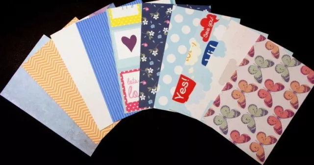 10 COLOURFUL PATTERNED Scrapbooking/Cardmaking Papers ~15cm x 10cm (6" x 4")