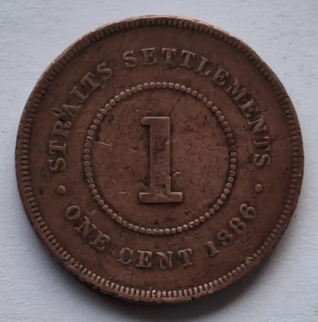 1886 - 1 Cent Straits Settlements - Queen Victoria - Scarce