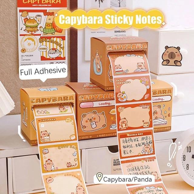 CAPYBARA/PANDA STICKY NOTE Pull-out Design Tearable Notepad School ...