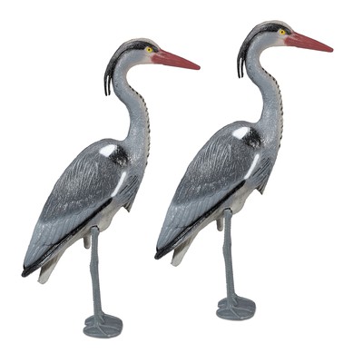 AJA Figure D'Étang Héron Cendré Figurine Oiseau Jardin de Métal Sculpture 90cm 