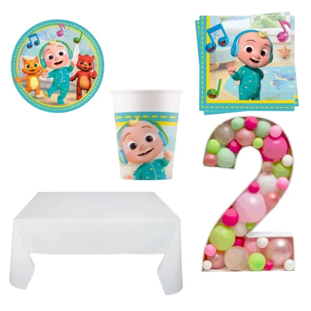 Kit compleanno Bambini a Tema Cocomelon Disney per 16 Persone  con balloon box 2