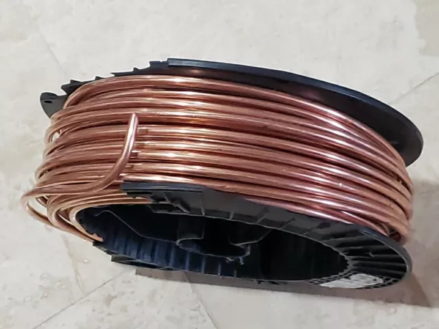 125' 2 AWG Solid Bare Copper Conductor Soft Drawn Ground DAMAGED SPOOL GOOD WIRE