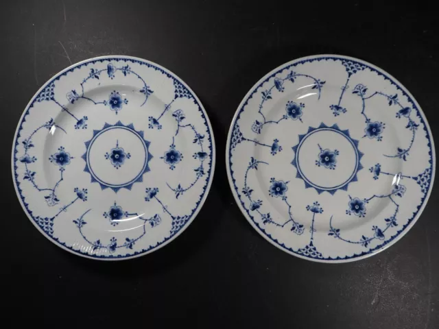 2 x Furnivals Blue Denmark Dinner Plates 25.5cm