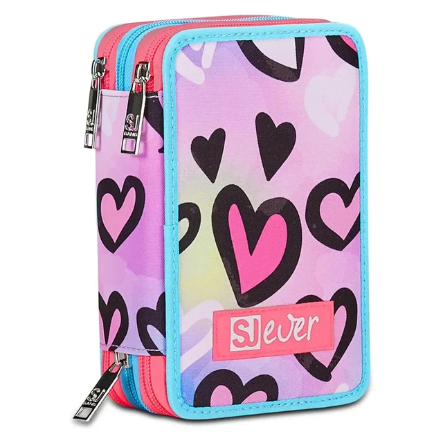 ASTUCCIO 3 ZIP seven scuola elementare bambina completo rosa a cuori EUR 32 90 PicClick IT