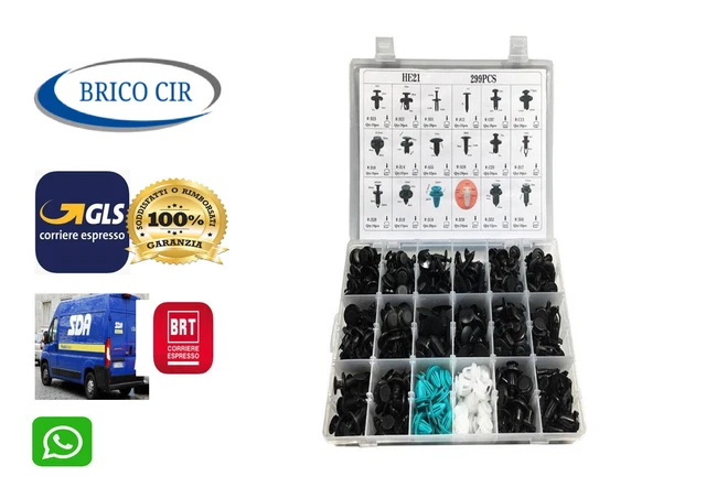 Set Rivetti In Plastica A Pressione 190pz Fissaggio | FindTheDeal - 7