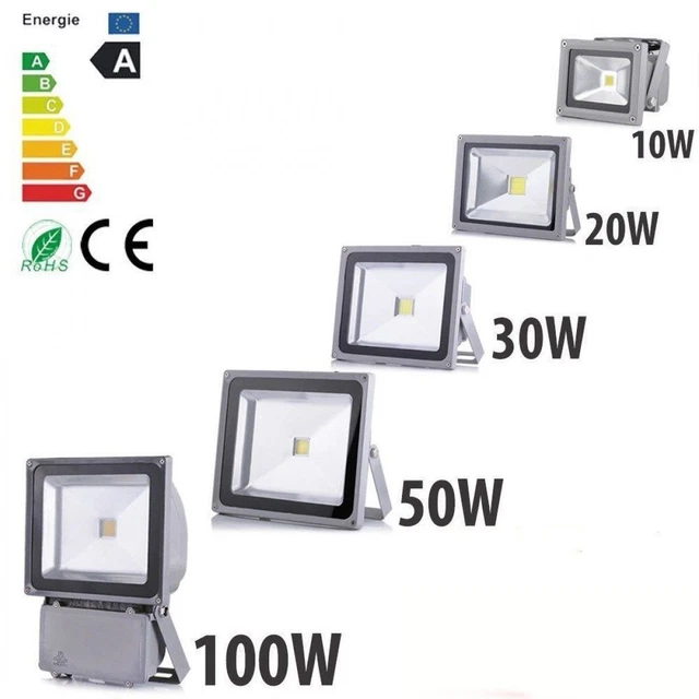 Projecteur LED Extérieur 10W à 500W - IP66 - 220-240V - Lampe Phare Éclairage Puissant