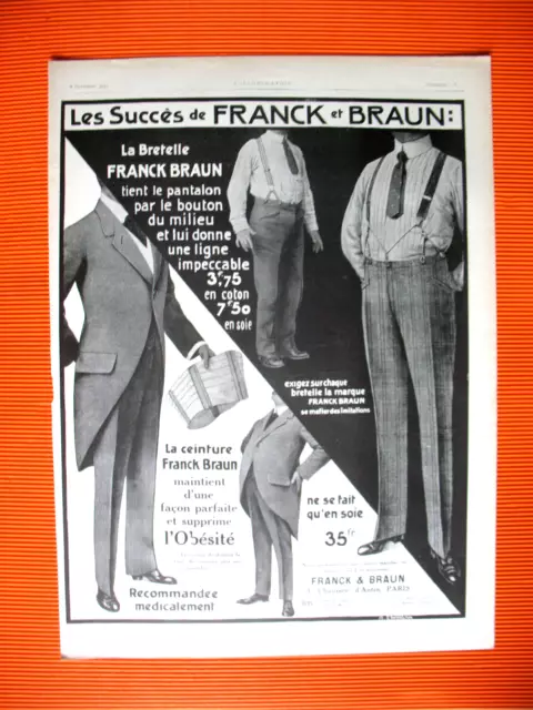 Franck & Brown Press Advertisement Silk Straps And Belt Ad 1911