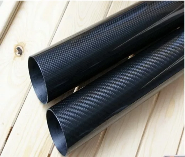 Round Tube 3k Carbon Fiber 40mm X 34 35 36 37mm 38mm X 500mm Glossy Roll Wrapped