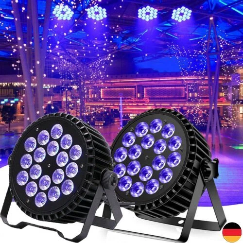 Ukfog Lot de 4pcs LED 200W 18LED 8CH RGBW DMX Effet