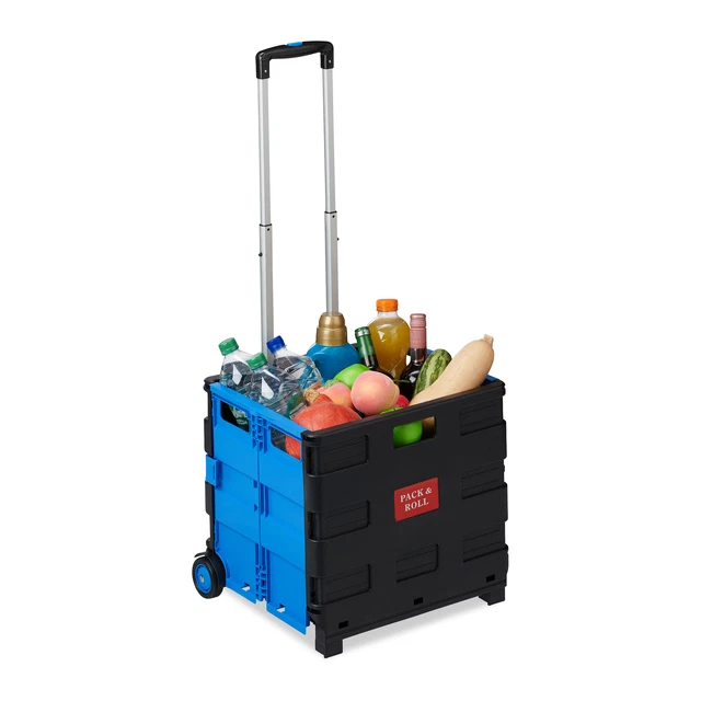 Chariot de courses pliable Poussette de marché Poignée téléscope Pliable Caddie