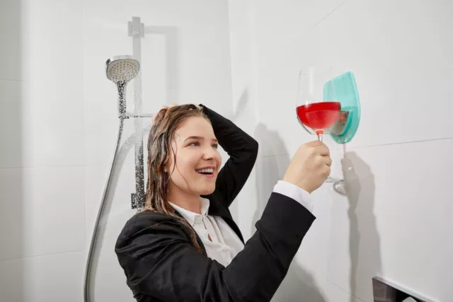 Shower Wine Holder - Sipski - bath cup suction bathroom drink soap