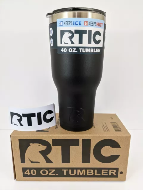 RTIC Tumbler 40oz Splash Proof Lid, Double Wall Stainless Steel and RTIC Decal