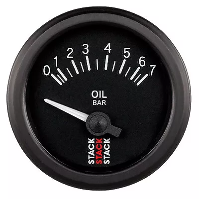 Stack Electrical Oil Pressure Gauge -Black Dial Face - 0-7 Bar-Motorsport/Rally