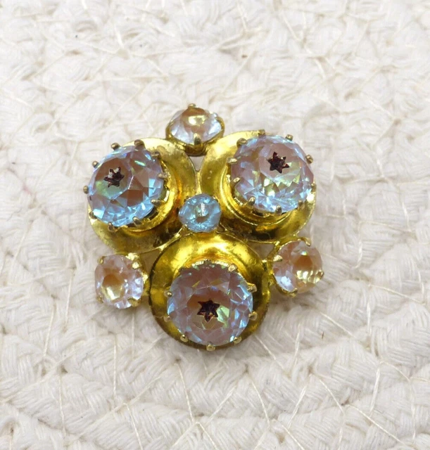 Broche Vintage Ancienne Fleur En Or De Tolède Avec Perle - Bijou Ancien Et Charmant