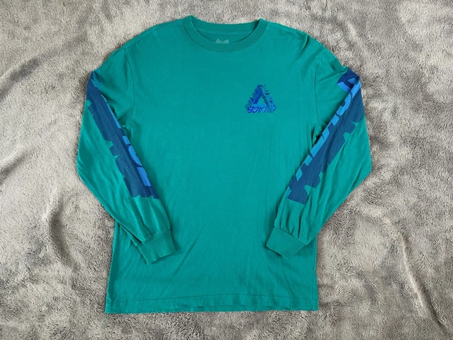 Palace Skateboards P-3D Longsleeve Tee Sea Green Sz M Tri Ferg Supreme London