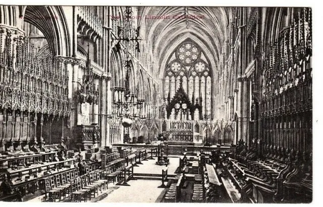 Lincoln Kathedrale - Der Chor, Der Nach Osten Schaut B&W Postkarte