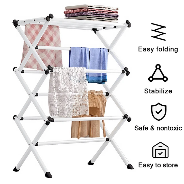 HEAVY DUTY FOLDING Clothes Airer Dryer Laundry Horse Drying Rack Indoor