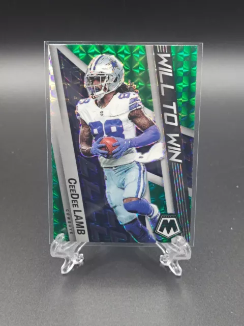 2022 Panini Mosaic #WW-18 CeeDee Lamb Will to Win Green Mosaic Prizm Cowboys