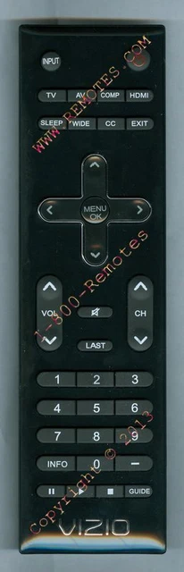 Used Vizio Remote VR10W, VR10, M190VAW, M220VAW, M260VAW