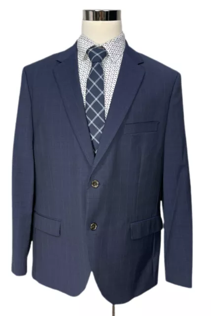 New Goodfellow Mens Navy Blue Stretch Wool Slim Fit Suit Jacket Sport Coat 46R