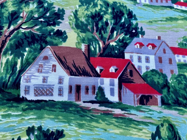 Tela vintage de tela de corteza colonial americana de la era del paño de corteza hogar pastoral dulce hogar década de 1950