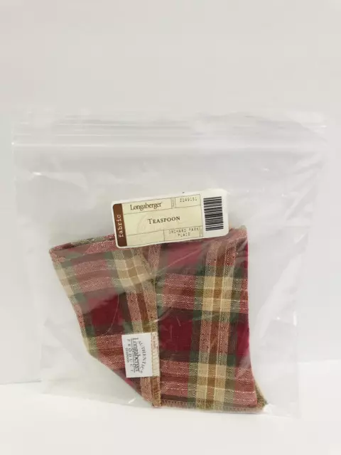 Longaberger Teaspoon Basket Liner in Orchard Park Plaid New