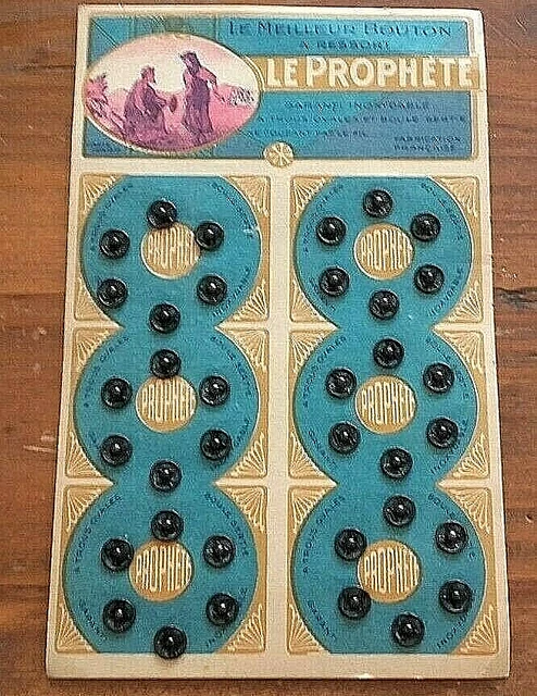 Lot De Boutons Anciens En Plastique Vert Sur Carte - Mercerie Vintage - Occasion