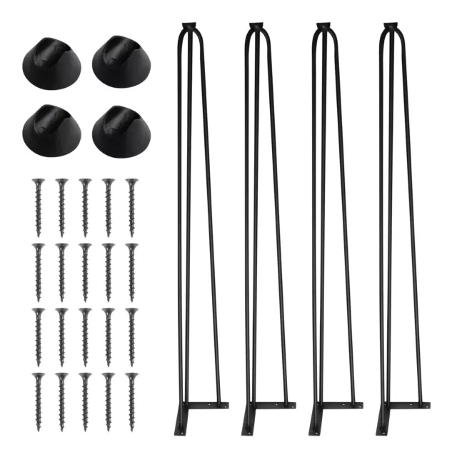 TC-HOMENY 40" Metal Bar Hairpin Table Legs Solid Iron Dining Desk Legs Set of 4